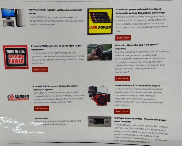 Honda Generator - EB5000 - Image 3