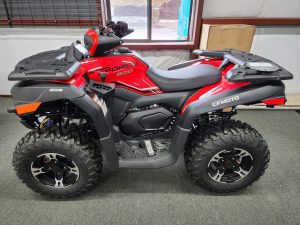 A red 2023 CForce 600 ATV.