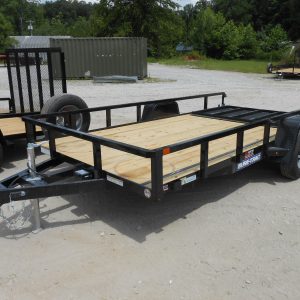 A Sure Trac Trailer 6 x 10 tube top utility trailer.