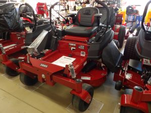 A red 2024 Ferris 300S sit on lawn mover.