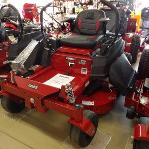 A red 2024 Ferris 300S sit on lawn mover.