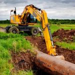 Backhoe digging